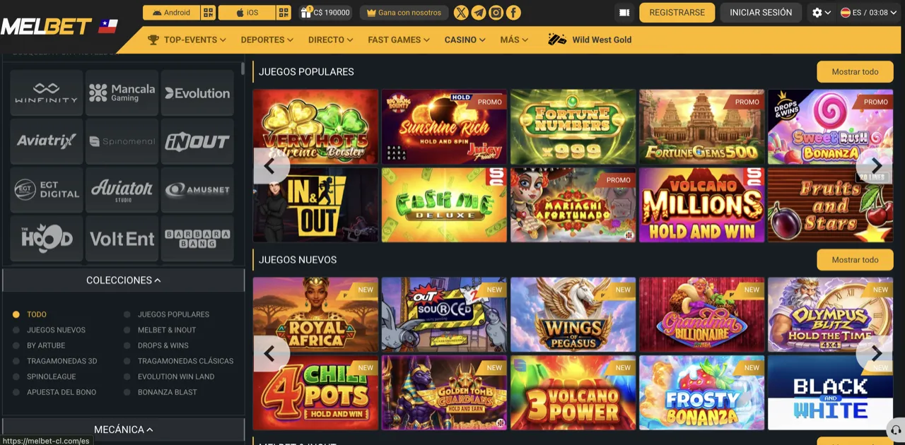 El casino en línea de Melbet